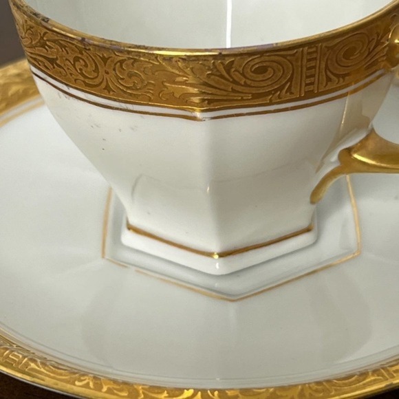 Ovington Bros Co Austria Cup Saucer Demitasse Intricate Gold Encrusted - Picture 4 of 16
